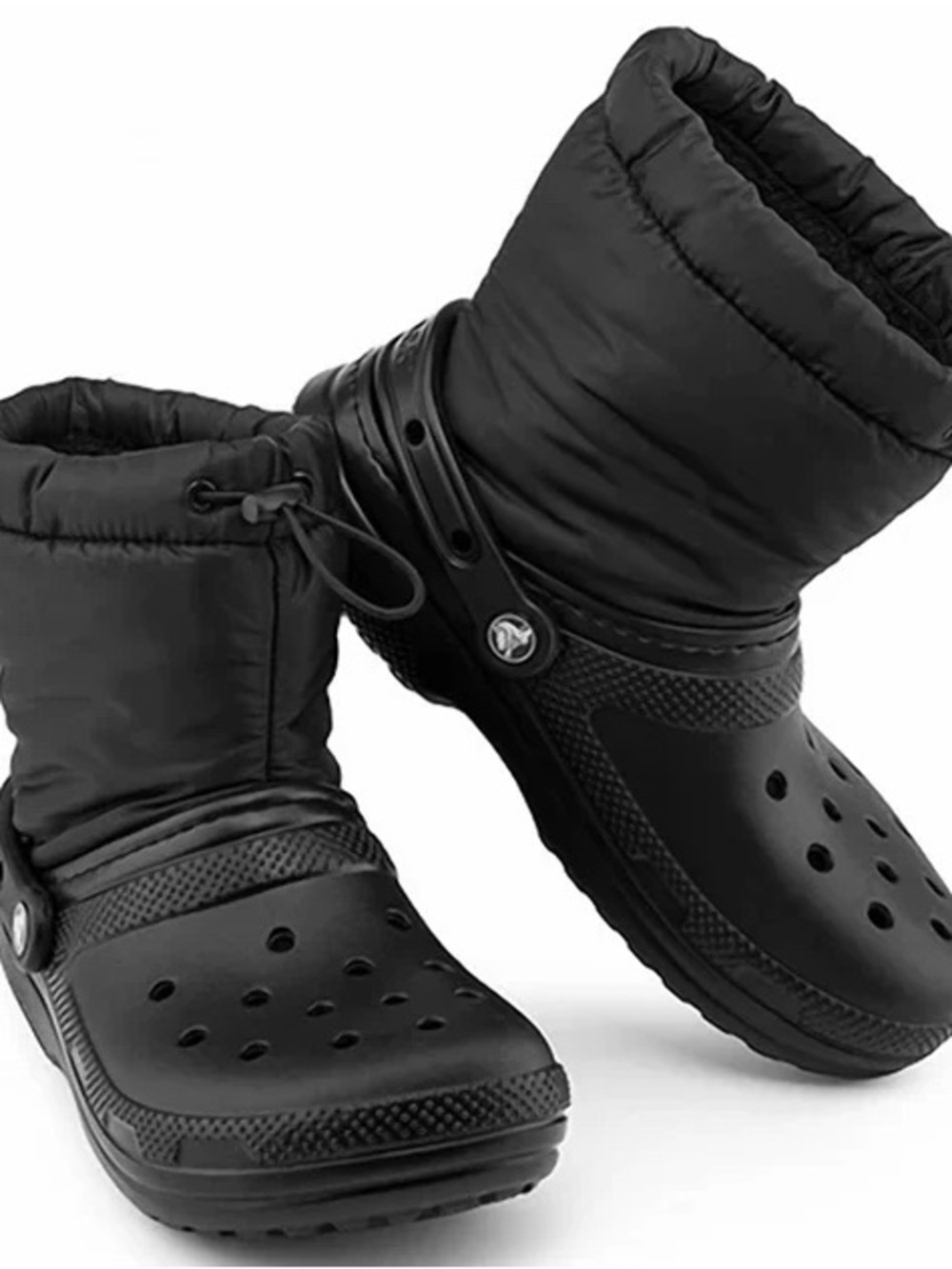 Crocs Women's black Classic clog base Lined Neo Puff Boots Size 10